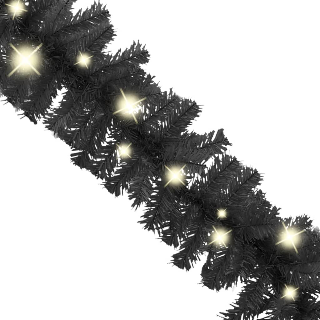 vidaXL Vánoční girlanda s LED světýlky 5 m černá