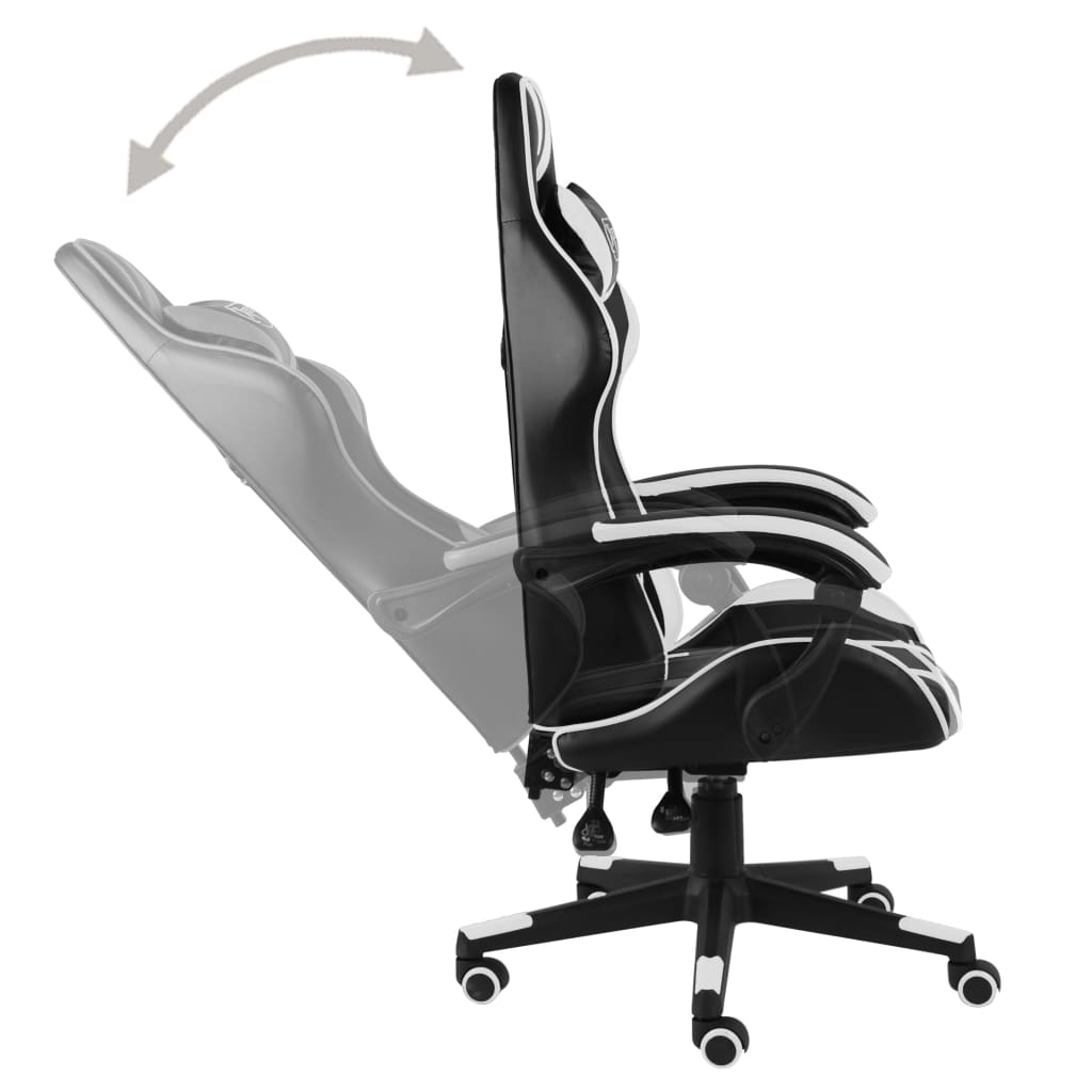 vidaXL Herní židle černobílá umělá kůže