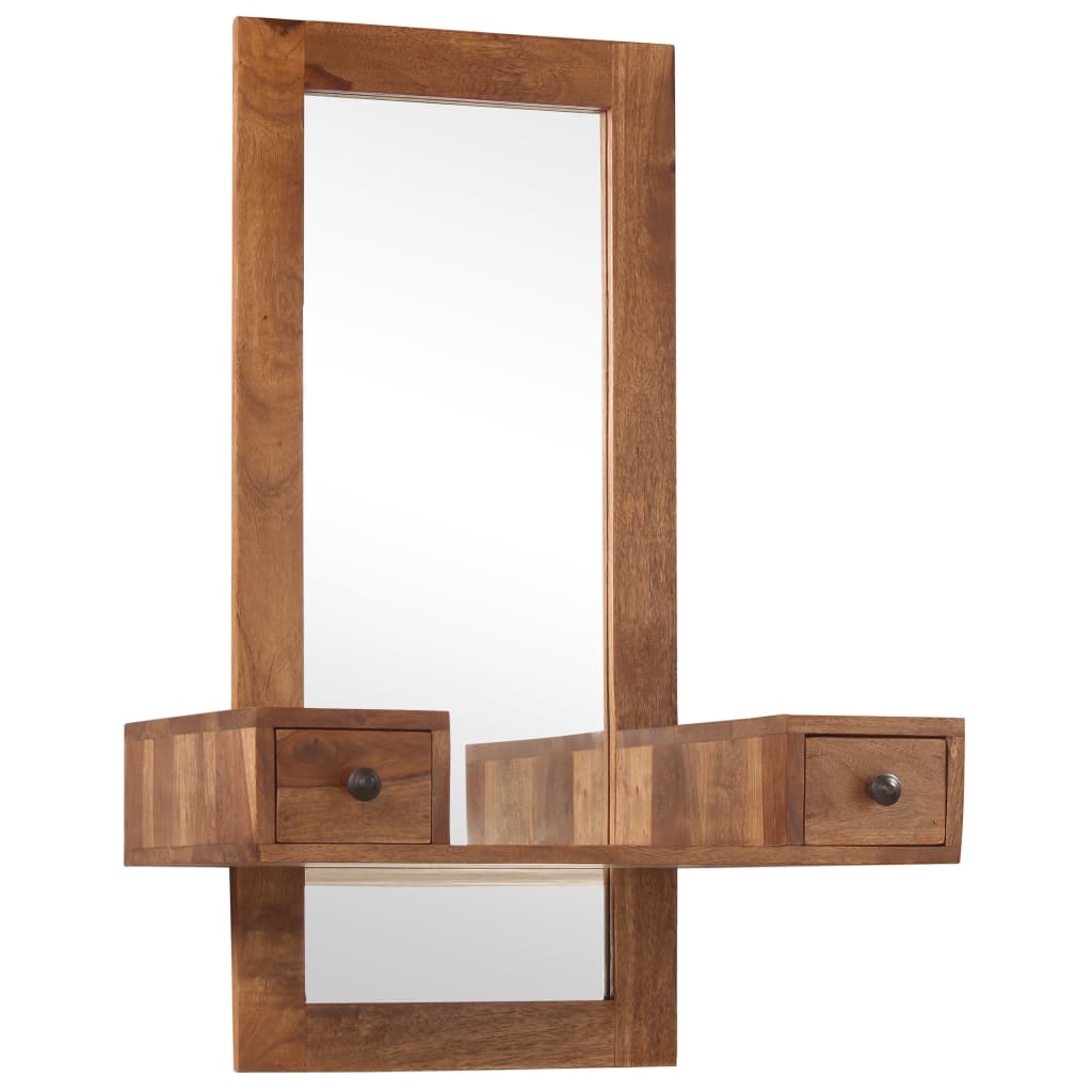 vidaXL Kosmetické zrcadlo se 2 zásuvkami masivní sheeshamové dřevo