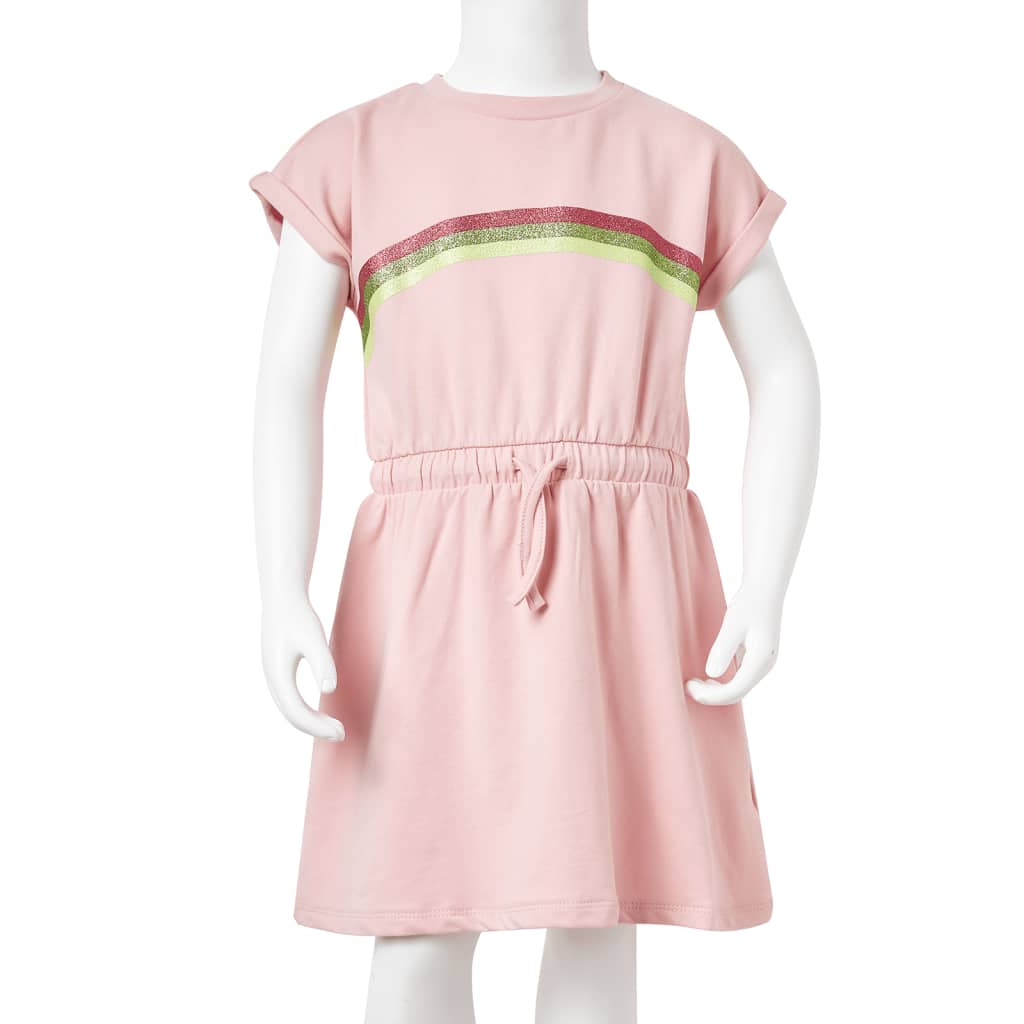 Dětské šaty se stahovací šňůrkou světle růžové 92