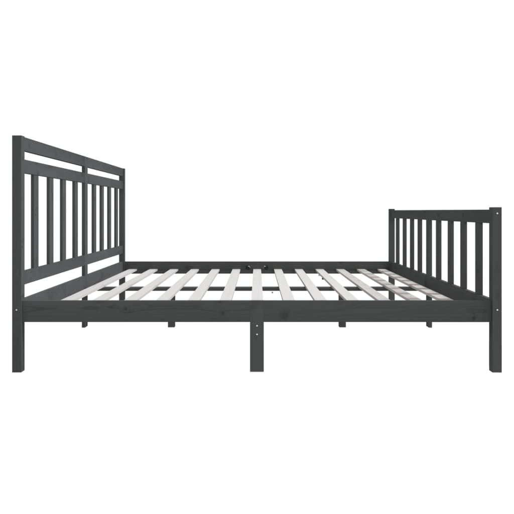 vidaXL Rám postele šedý masivní dřevo 200 x 200 cm
