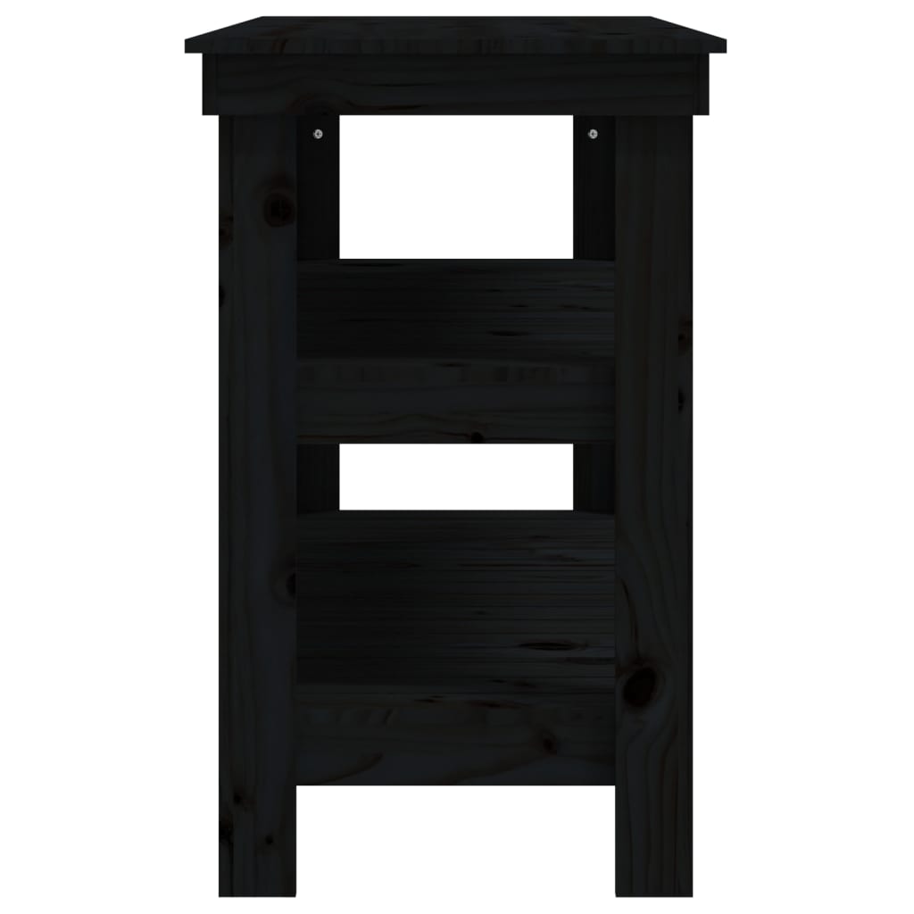 vidaXL Dílenský stůl černý 110,5x50x80 cm masivní borové dřevo