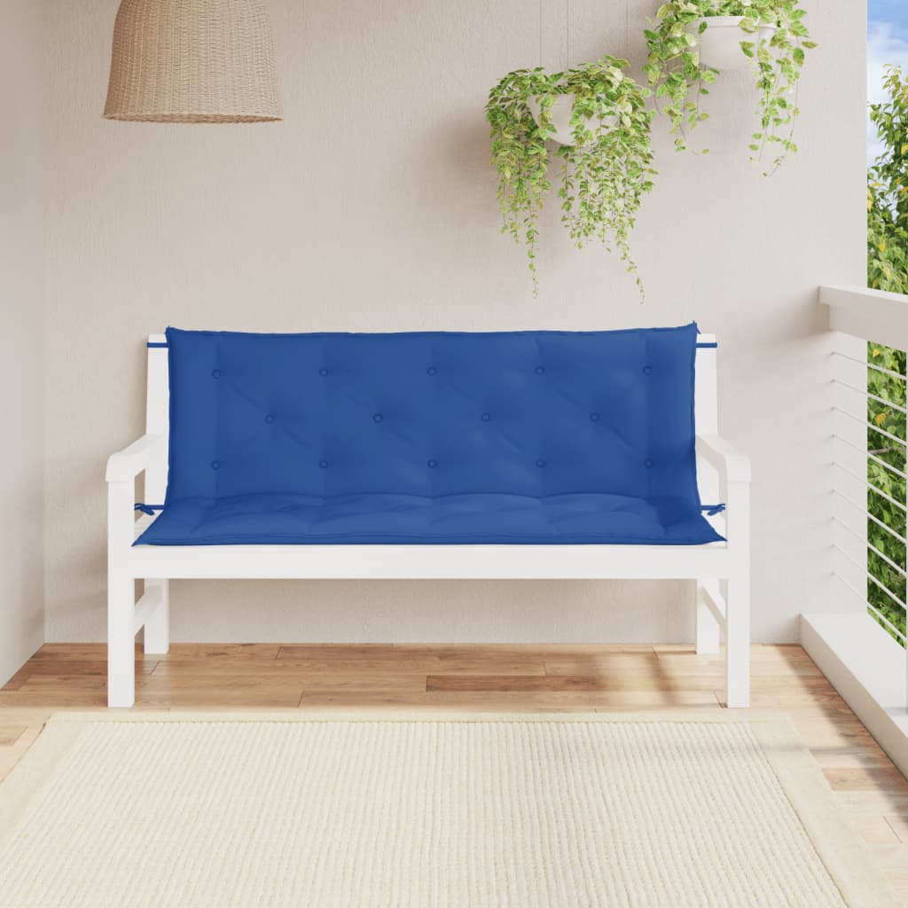 vidaXL Podušky na zahradní lavici 2 ks modré 150x50x7cm látka oxford