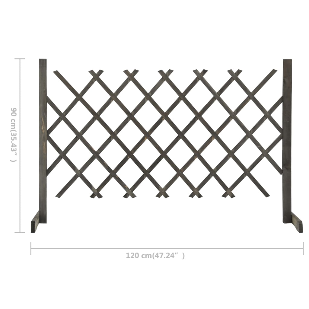 vidaXL Zahradní trelážový plot šedý 120 x 90 cm masivní jedle