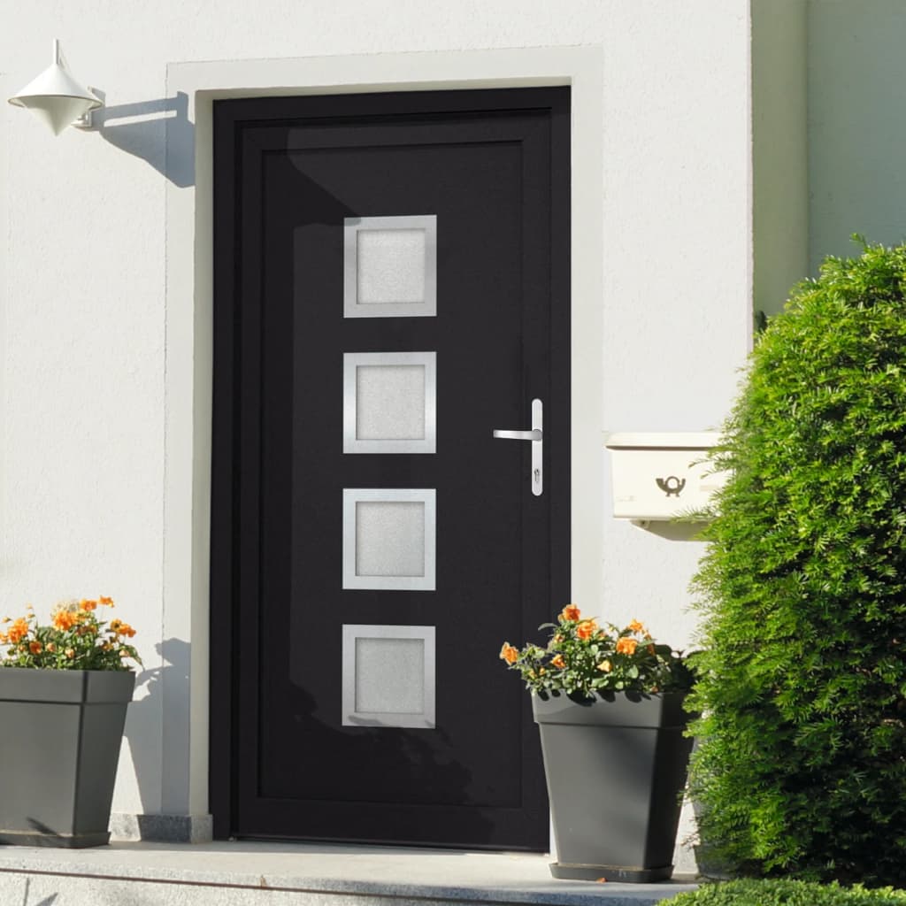 vidaXL Vchodové dveře antracitové 88 x 200 cm PVC
