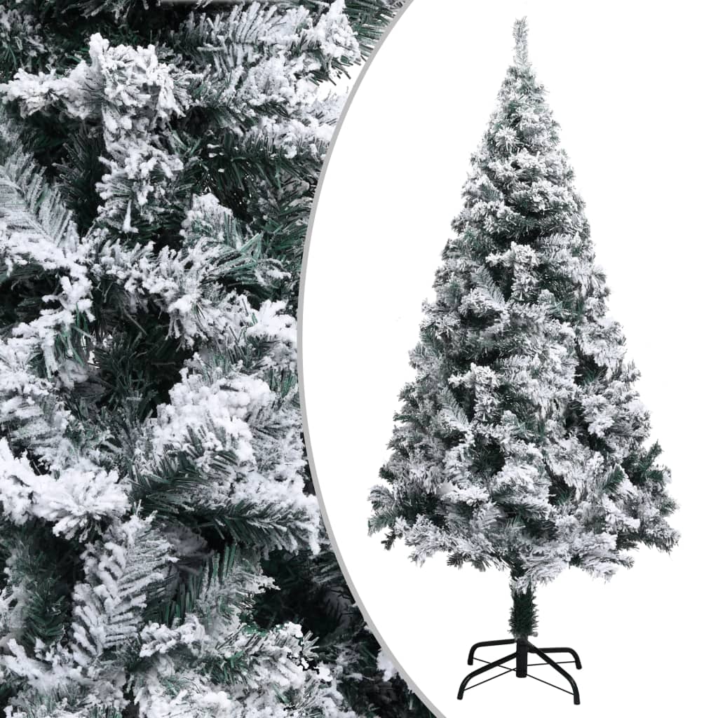vidaXL Umělý vánoční stromek s LED a sadou koulí zelený 150 cm PVC