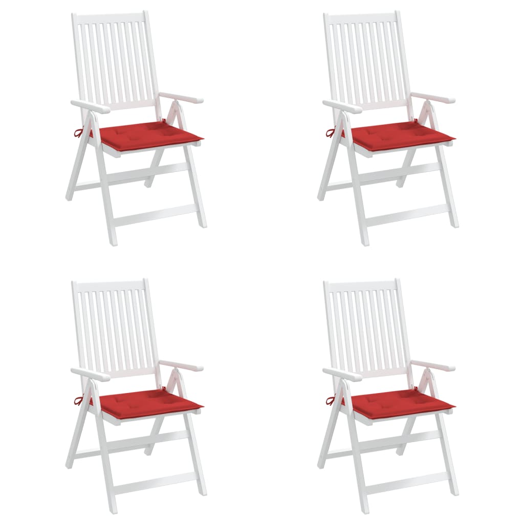 vidaXL Podušky na zahradní židli 4 ks červené 50x50x3 cm látka oxford