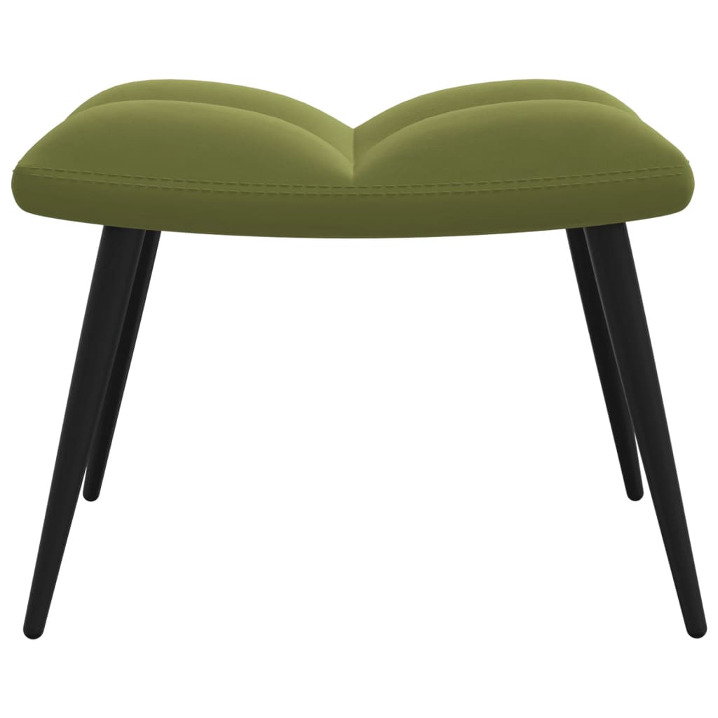 vidaXL Relaxační křeslo se stoličkou světle zelené samet