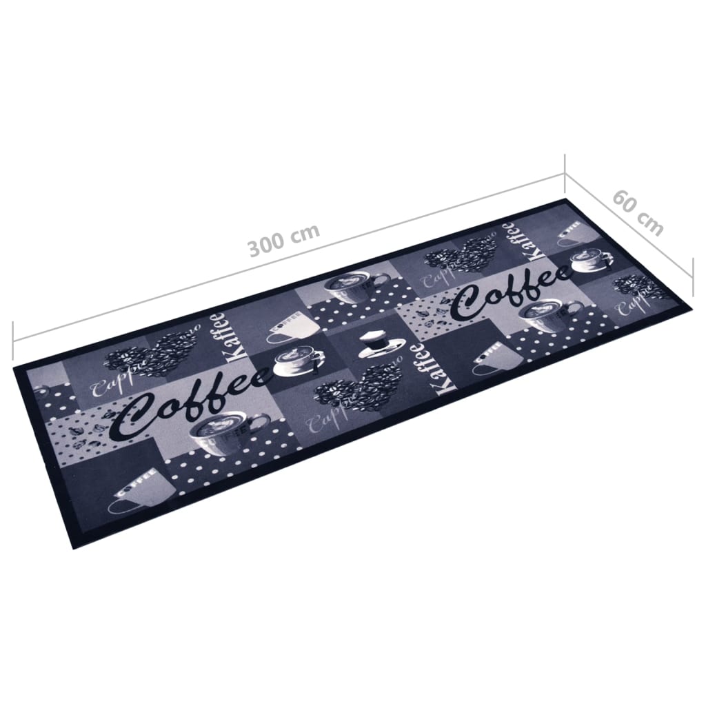 vidaXL Kuchyňský koberec pratelný Káva modrý 60 x 300 cm