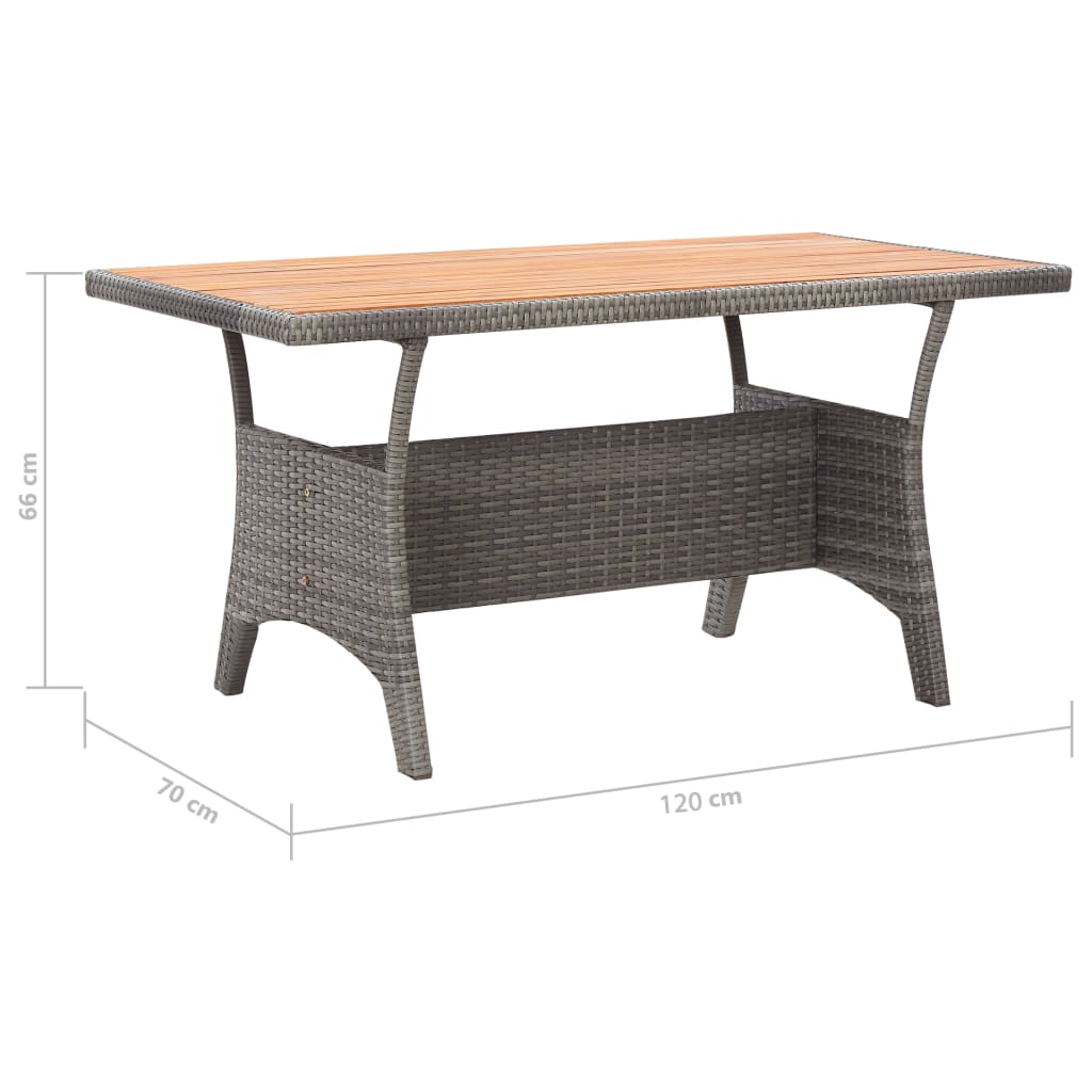 vidaXL Zahradní stůl šedý 120 x 70 x 66 cm masivní akáciové dřevo