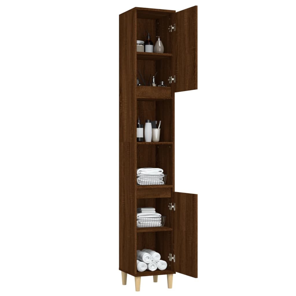 vidaXL Koupelnová skříňka hnědý dub 30 x 30 x 190 cm kompozitní dřevo