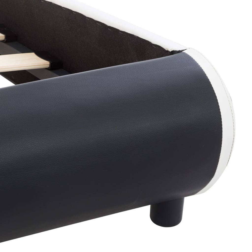 vidaXL Rám postele s LED světlem černý umělá kůže 160 x 200 cm