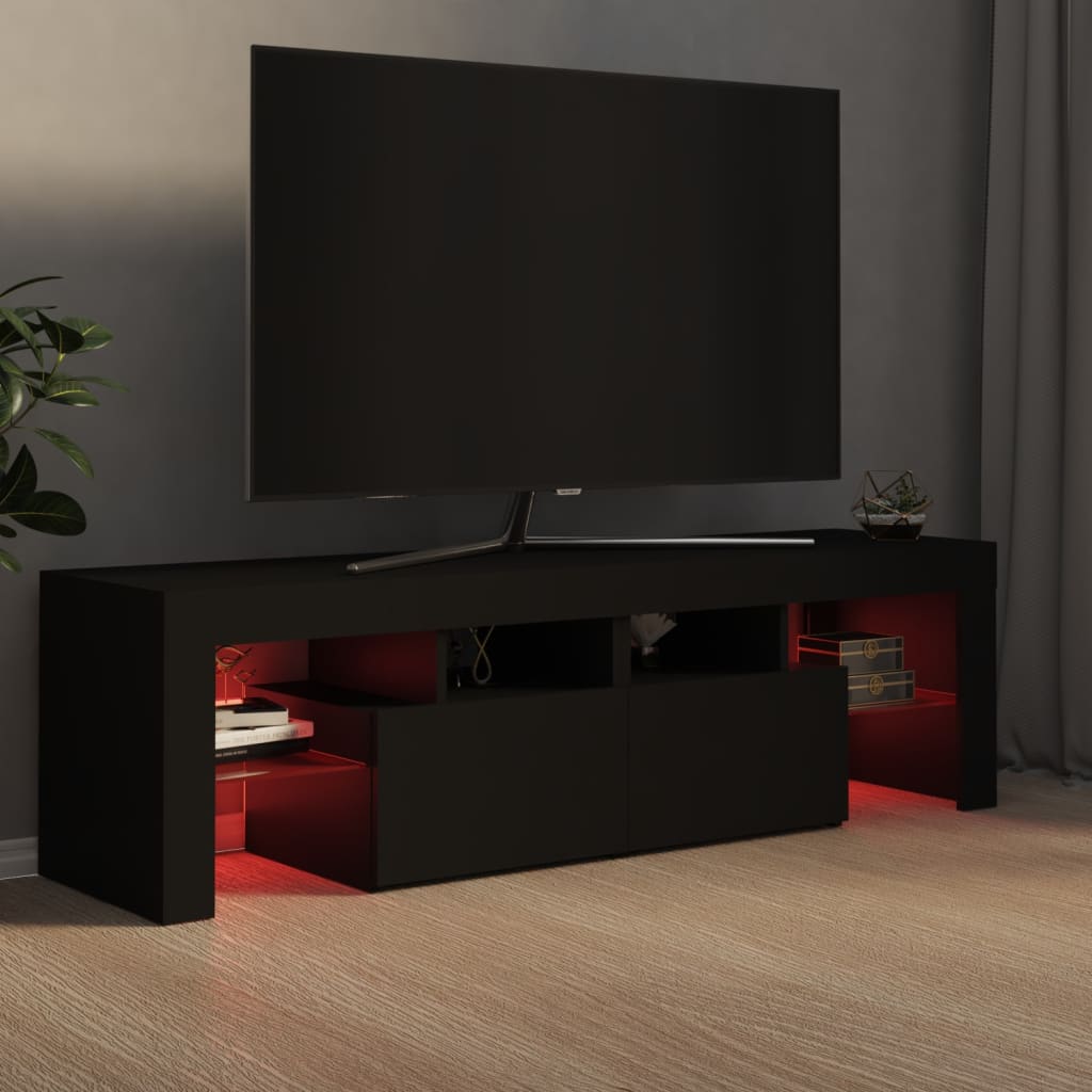 vidaXL TV skříňka s LED osvětlením černá 140 x 36,5 x 40 cm