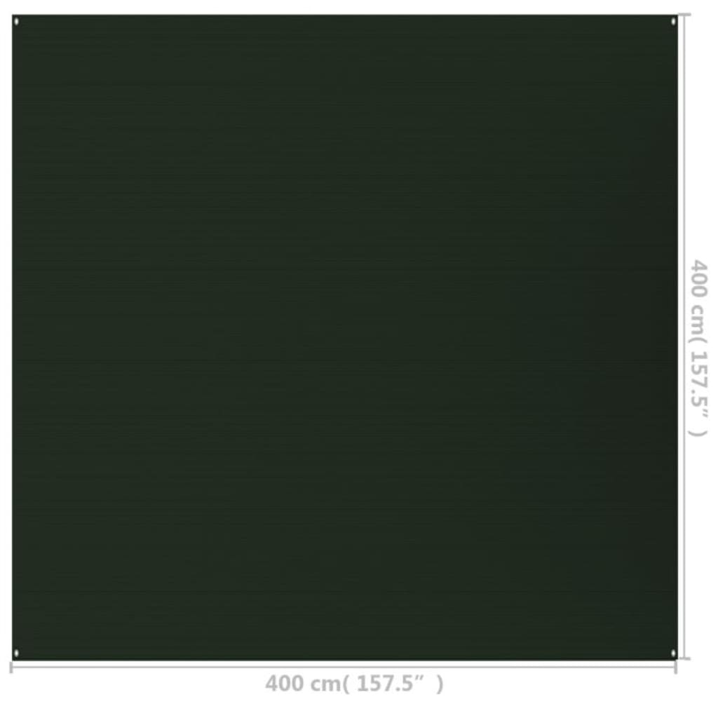 vidaXL Koberec do stanu 400 x 400 cm tmavě zelený HDPE