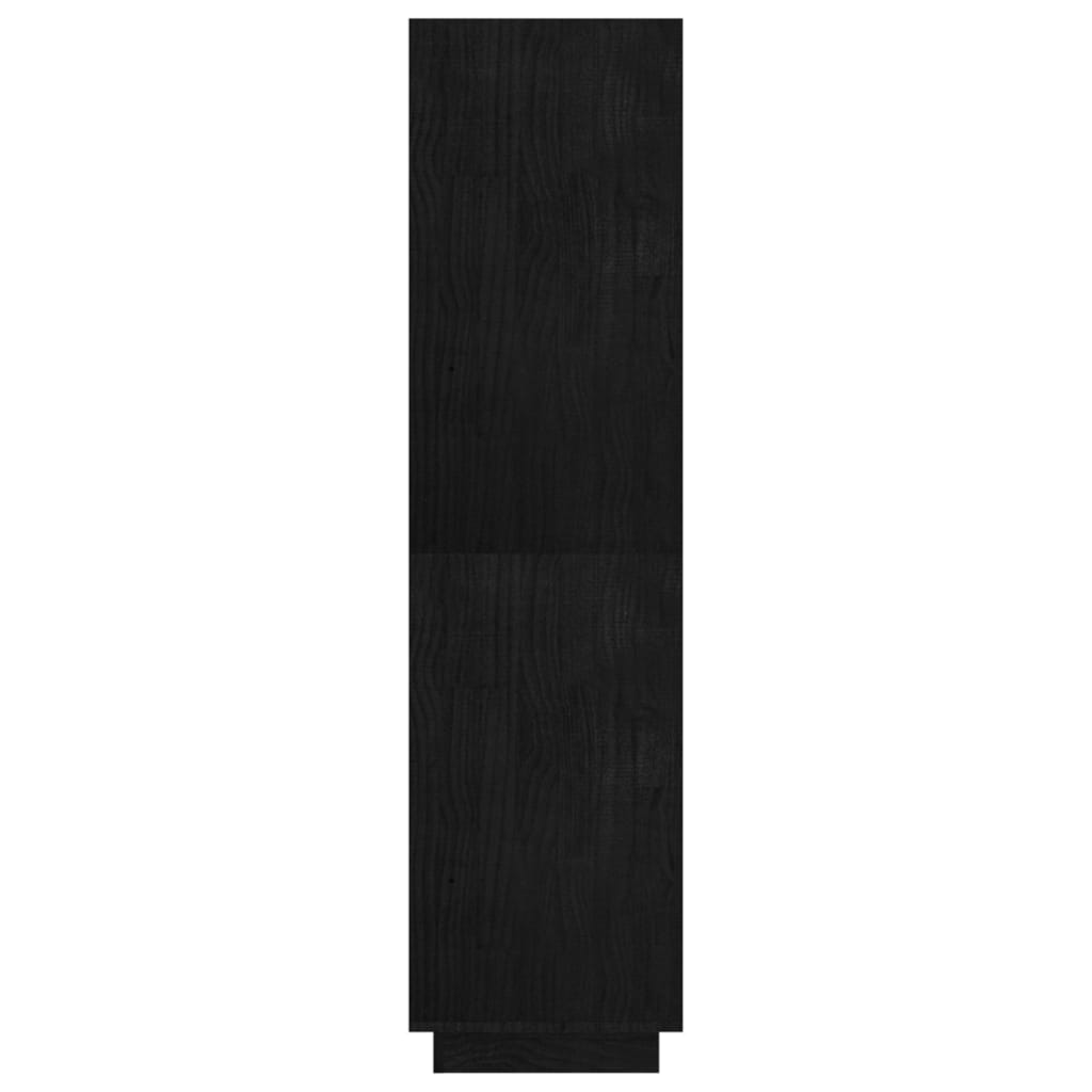 vidaXL Knihovna / dělicí stěna černá 80 x 35 x 135 cm masivní borovice