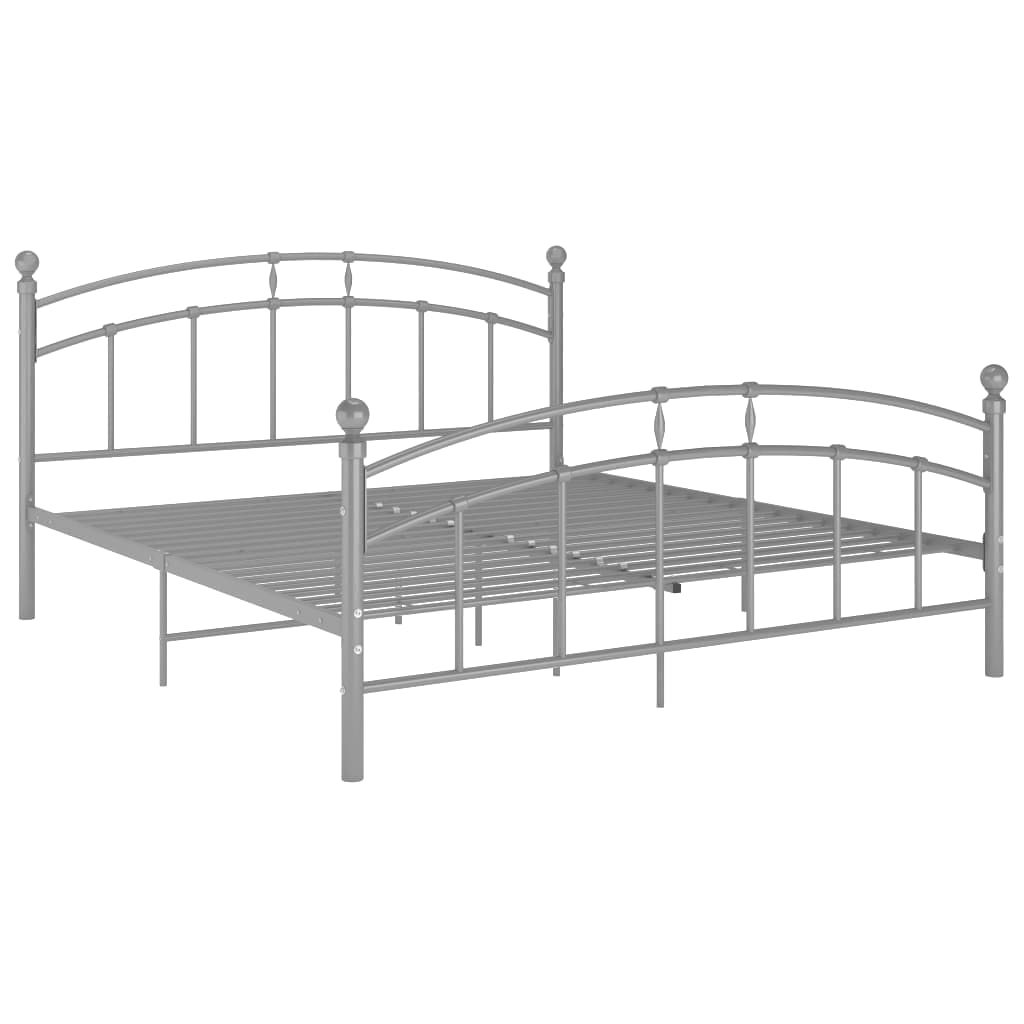 vidaXL Rám postele šedý kov 160 x 200 cm