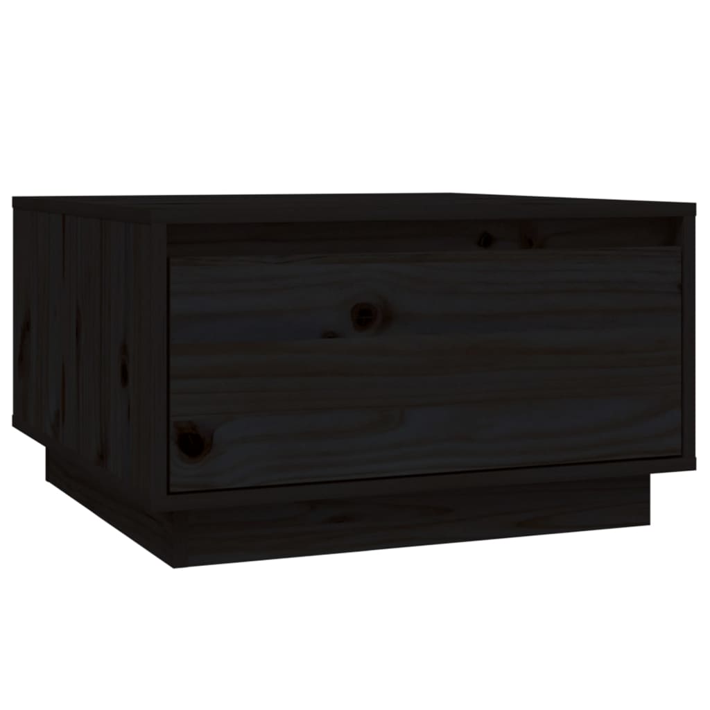 vidaXL Konferenční stolek černý 55 x 56 x 32 cm masivní borové dřevo