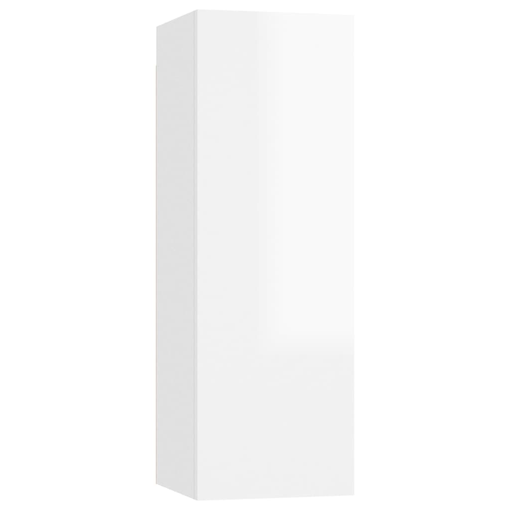 vidaXL TV stolek bílý s vysokým leskem 30,5x30x90 cm dřevotříska