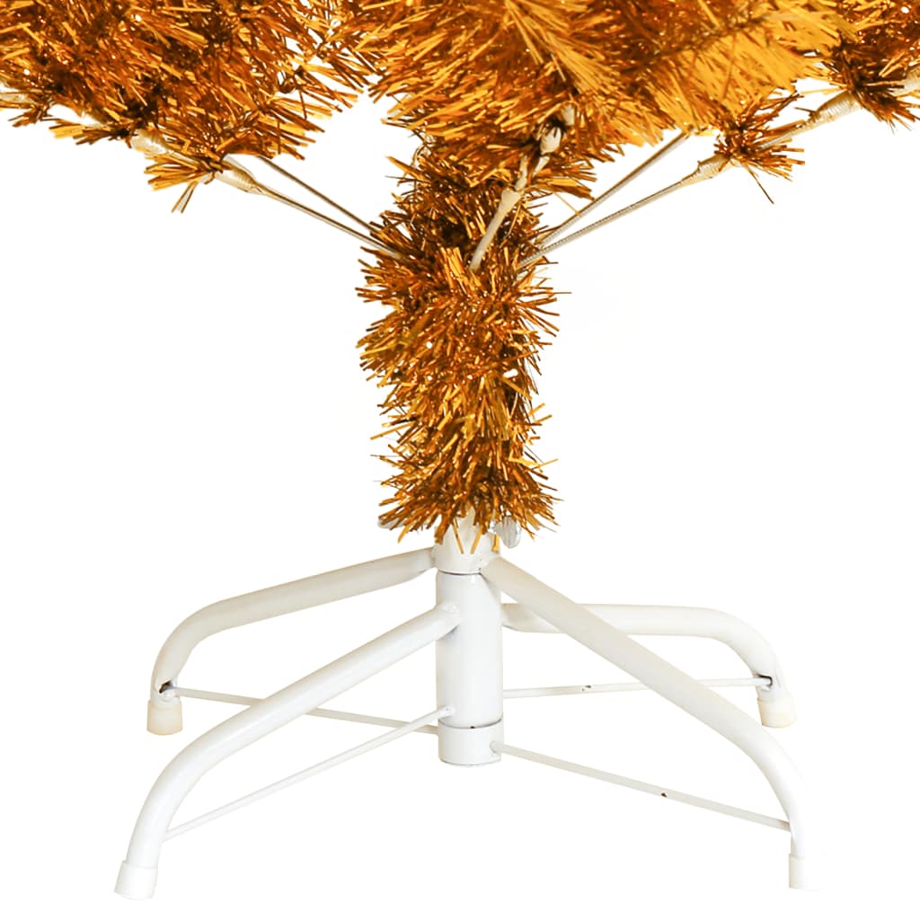 vidaXL Umělý vánoční stromek se stojanem zlatý 120 cm PET