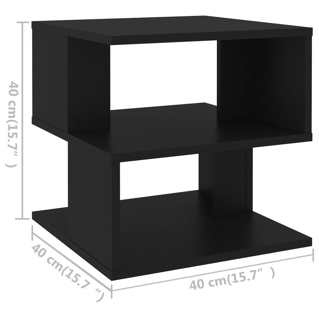 vidaXL Odkládací stolek černý 40 x 40 x 40 cm dřevotříska