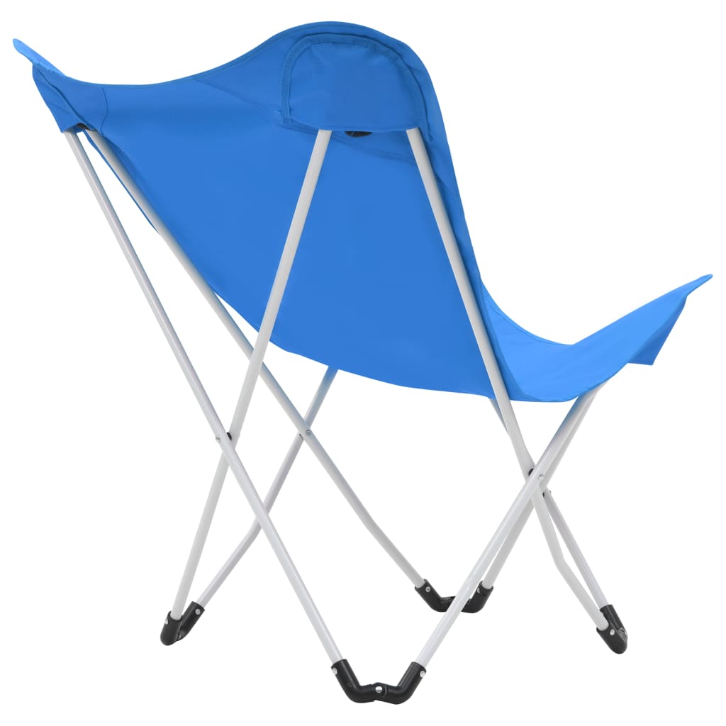 vidaXL Motýlí kempingové židle 2 ks skládací modré