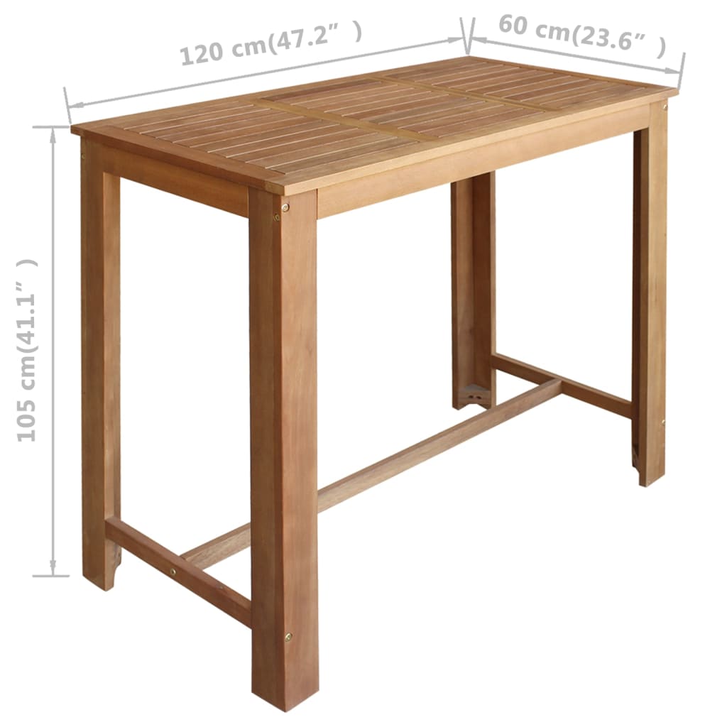 vidaXL Barový stůl a stoličky z masivního akáciového dřeva sada 5 kusů
