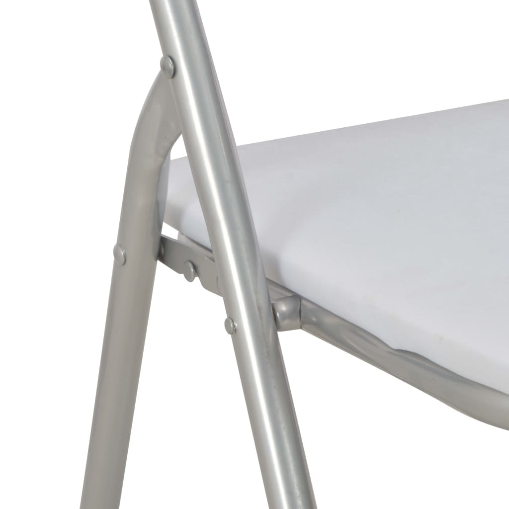 vidaXL Skládací jídelní židle 2 ks bílé umělá kůže