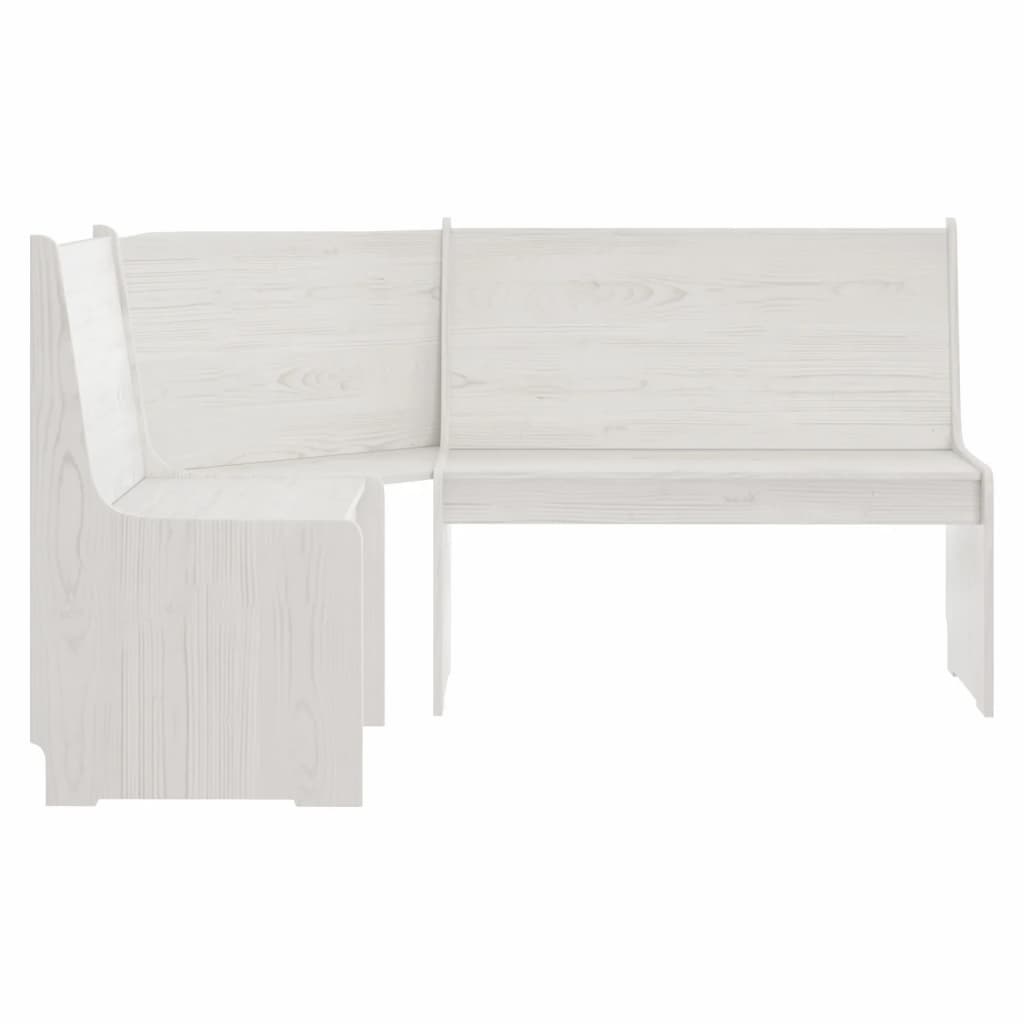 vidaXL Rohová lavice 151 cm masivní borové dřevo bílá