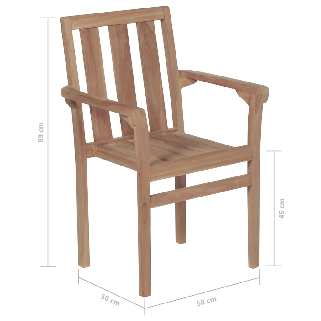 vidaXL Zahradní židle 2 ks béžové podušky masivní teakové dřevo