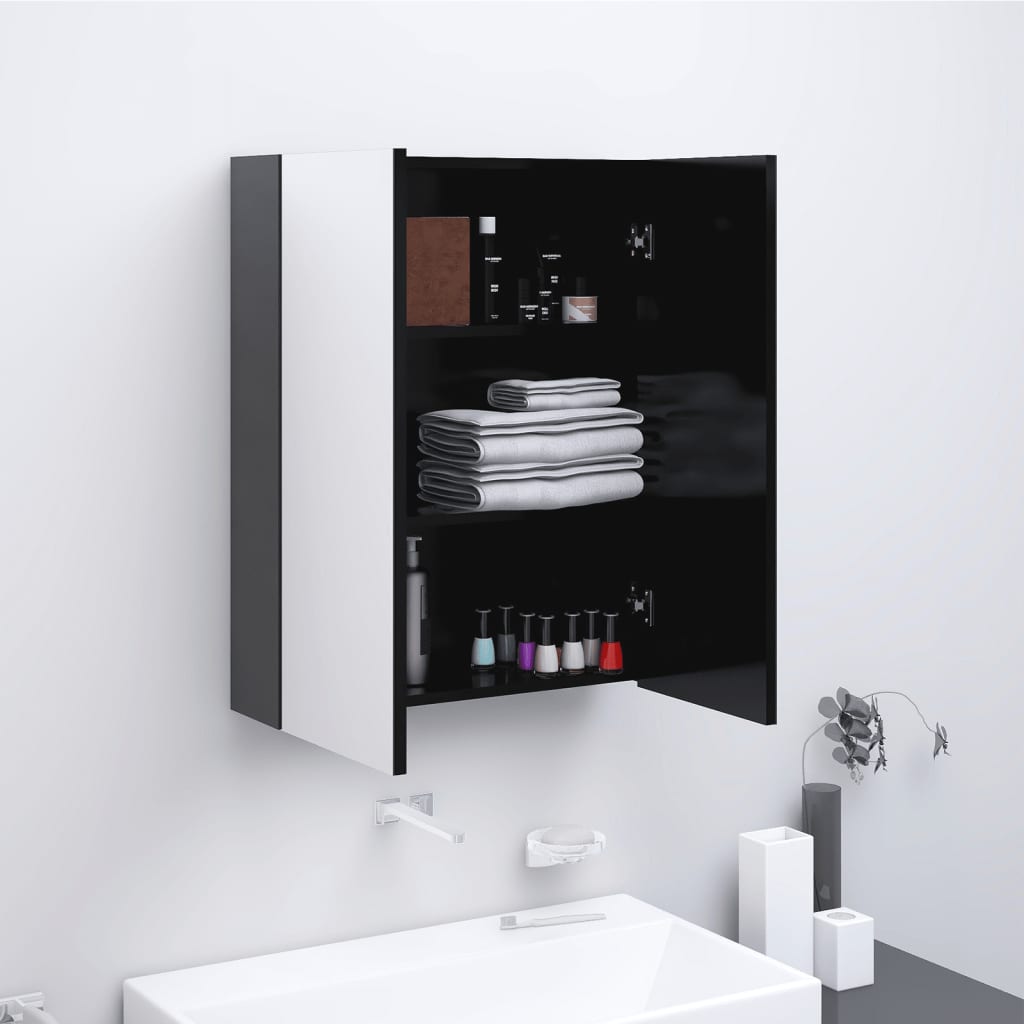 vidaXL Koupelnová skříňka se zrcadlem 60 x 15 x 75 cm MDF antracitová