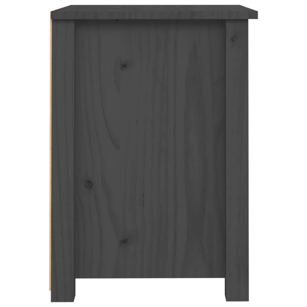 vidaXL Noční stolek šedý 40 x 35 x 49 cm masivní borové dřevo