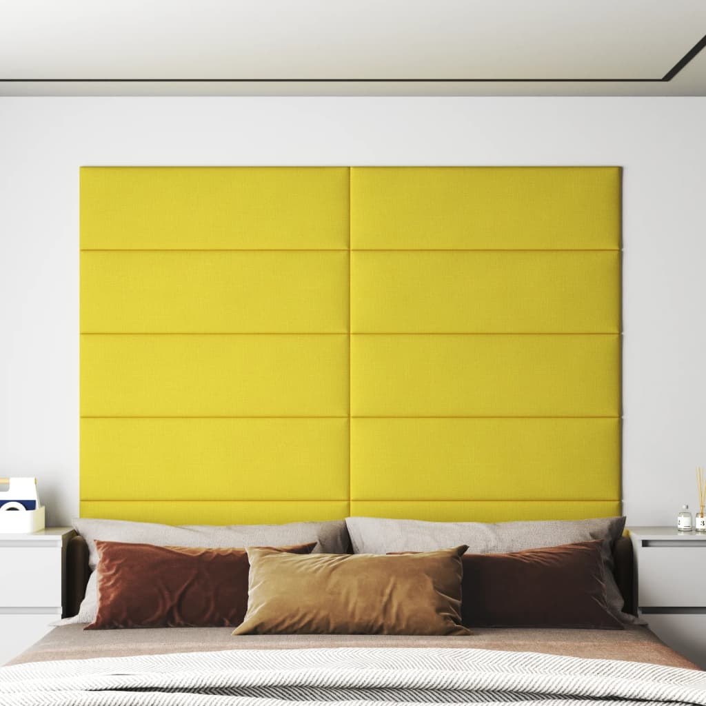 vidaXL Nástěnné panely 12 ks světle žluté 90x30 cm textil 3,24 m²