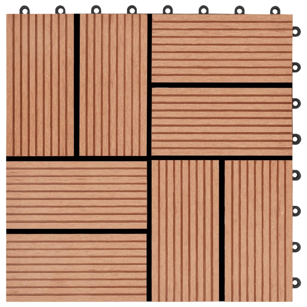 vidaXL 22 ks terasové dlaždice 30 x 30 cm 2 m² WPC teakový odstín