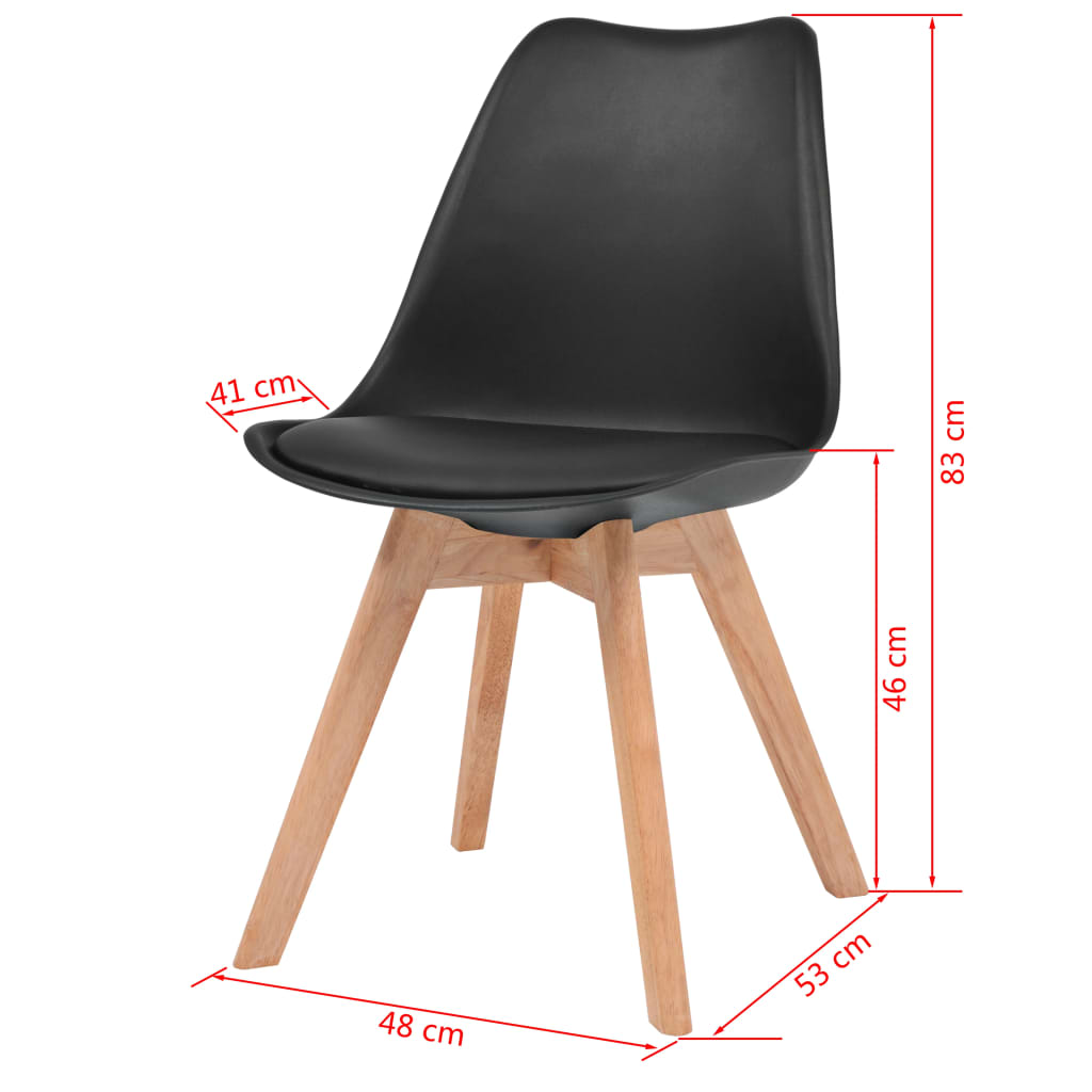 vidaXL Jídelní židle 6 ks černé plast