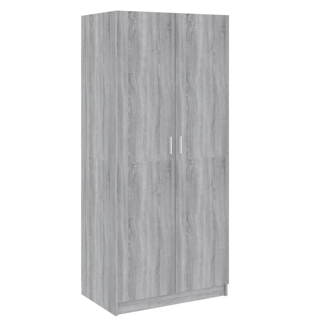 vidaXL Šatní skříň šedá sonoma 80 x 52 x 180 cm kompozitní dřevo