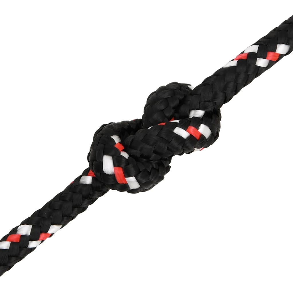 vidaXL Lodní lano černé 10 mm 100 m polypropylen