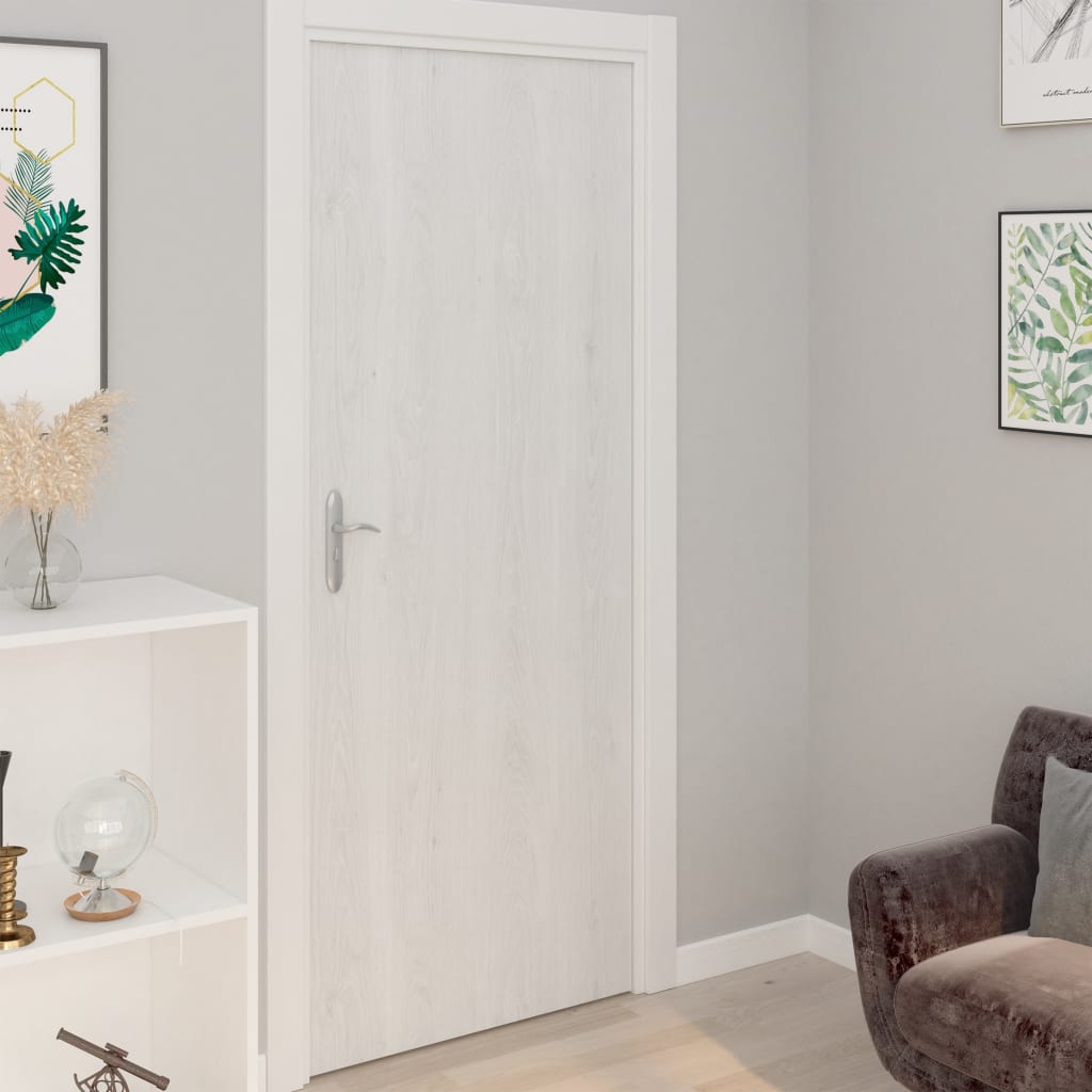 vidaXL Samolepící tapety na dveře 2 ks bílé dřevo 210 x 90 cm PVC