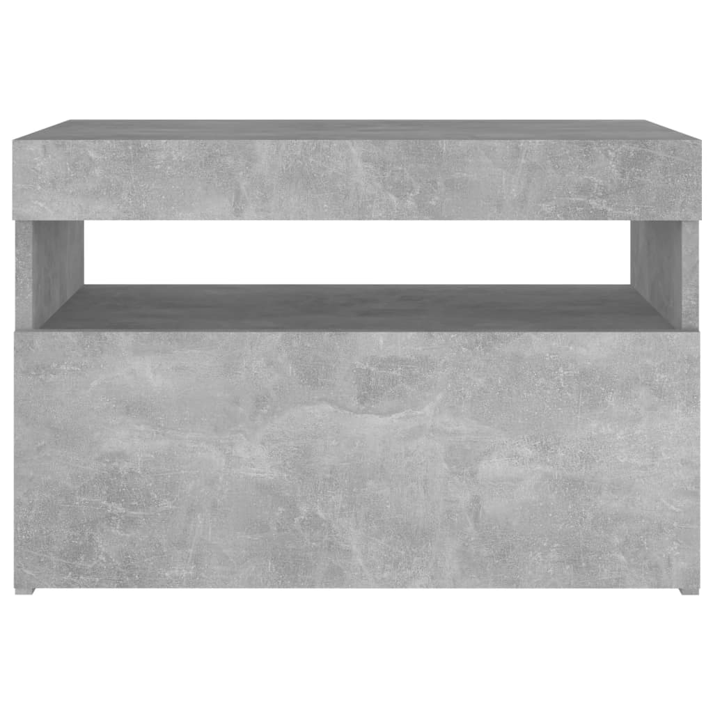 vidaXL Noční stolky s LED osvětlením 2 ks betonově šedé 60x35x40 cm