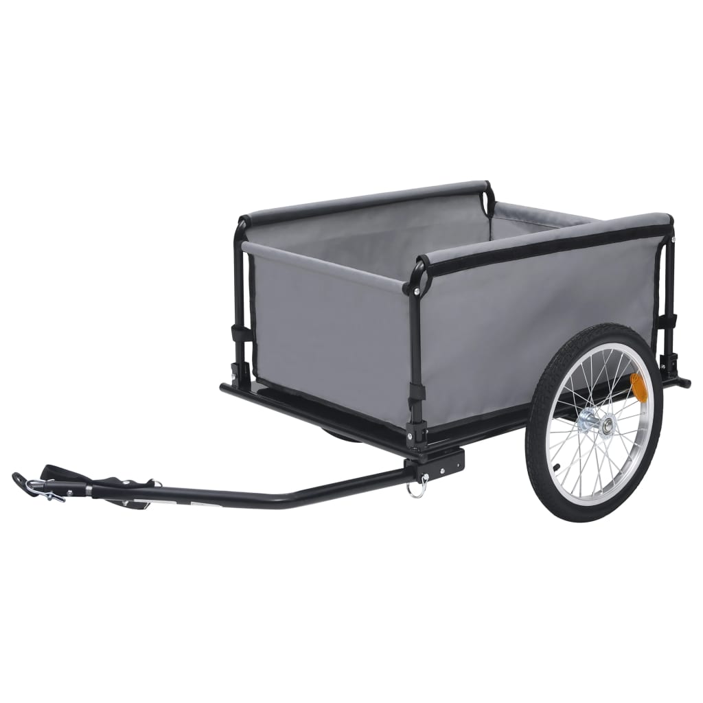 vidaXL Vozík za kolo šedý a oranžový 65 kg