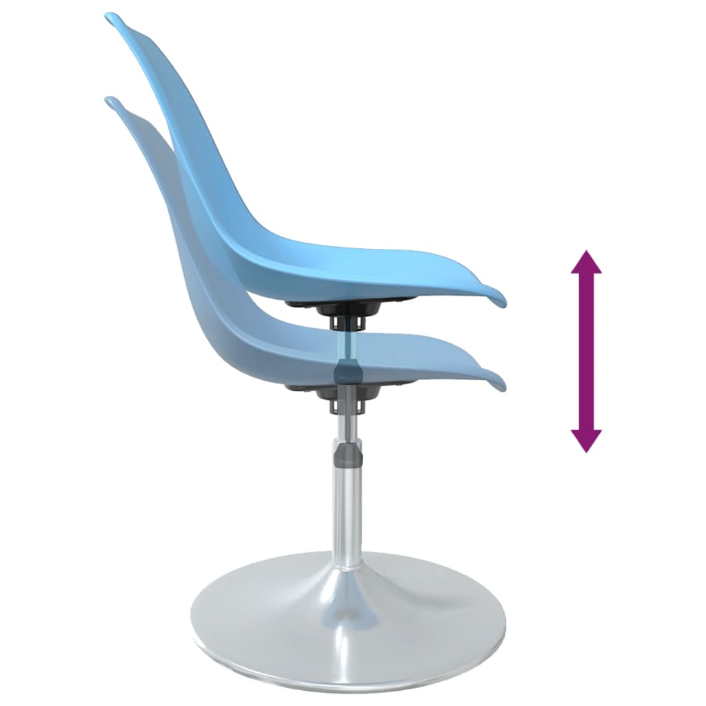 vidaXL Otočné jídelní židle 4 ks modré PP