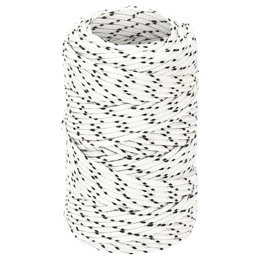 vidaXL Splétané lodní lano bílé 2 mm x 25 m polyester