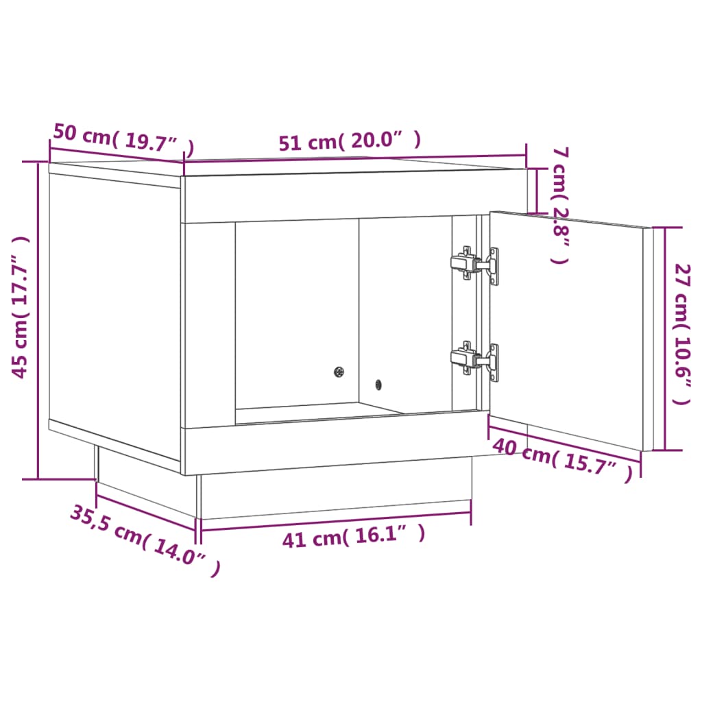 vidaXL Konferenční stolek bílý 51 x 50 x 45 cm kompozitní dřevo