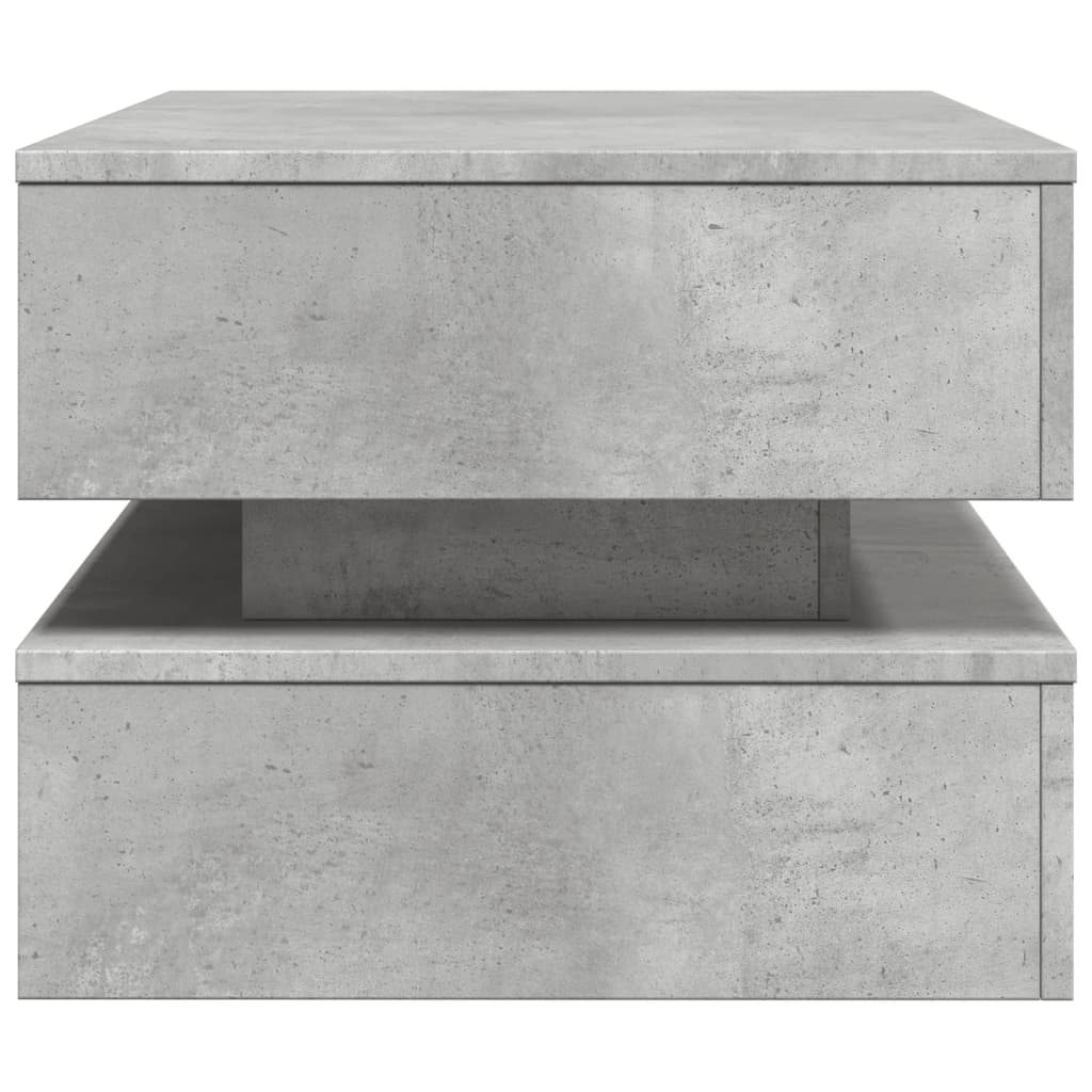 vidaXL Konferenční stolek s LED osvětlením betonově šedý 90x50x40 cm