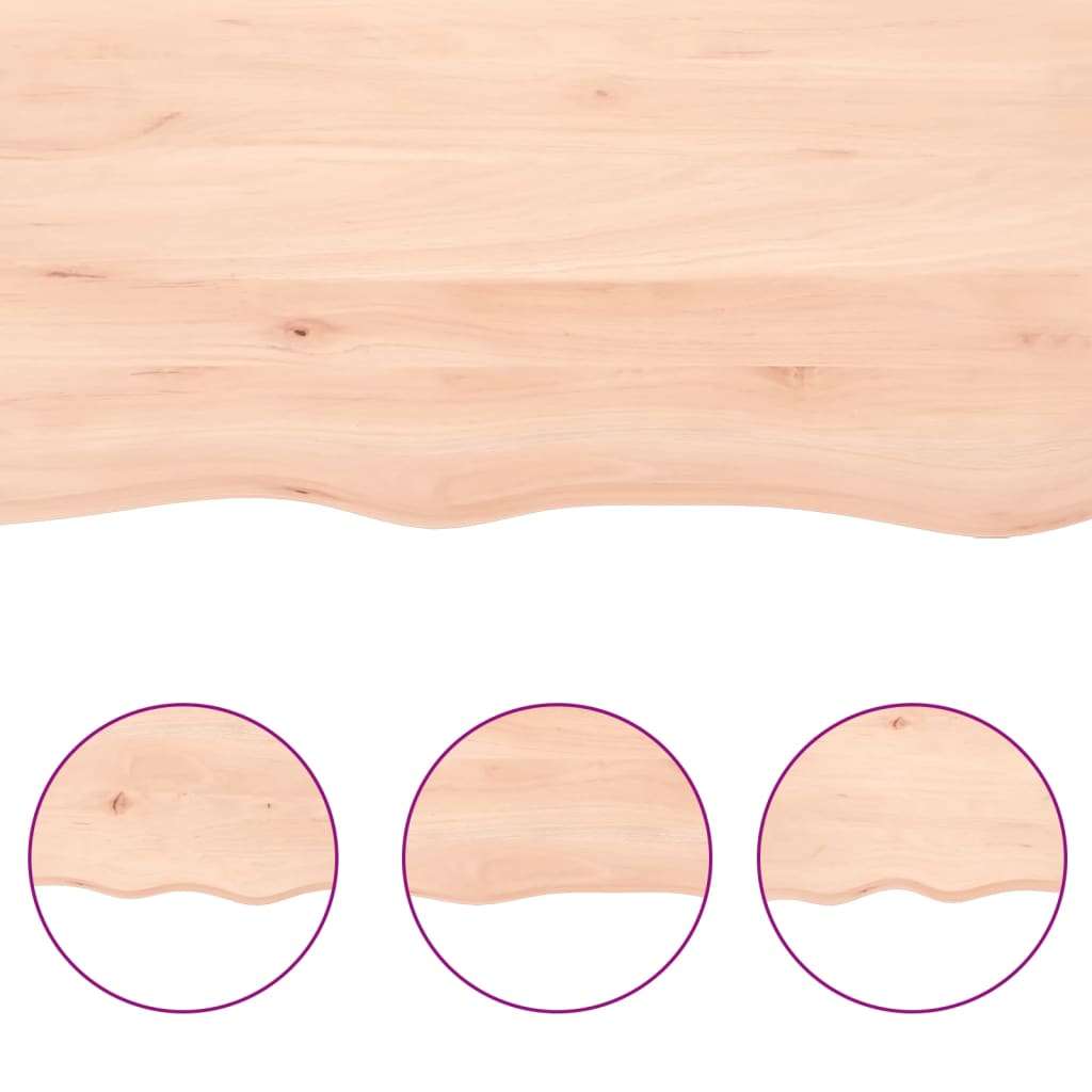 vidaXL Stolní deska 100x50x(2-4) cm neošetřený masivní dubové dřevo