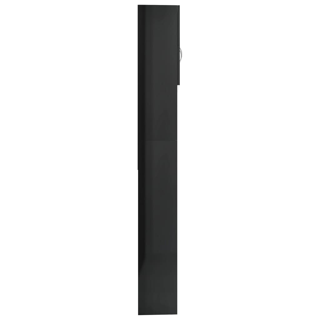 vidaXL Skříňka nad pračku černá vysoký lesk 64 x 25,5 x 190 cm