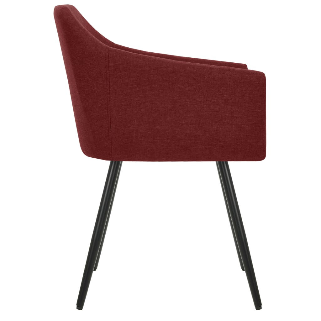 323101 vidaXL Dining Chairs 2 pcs Wine Red Fabric