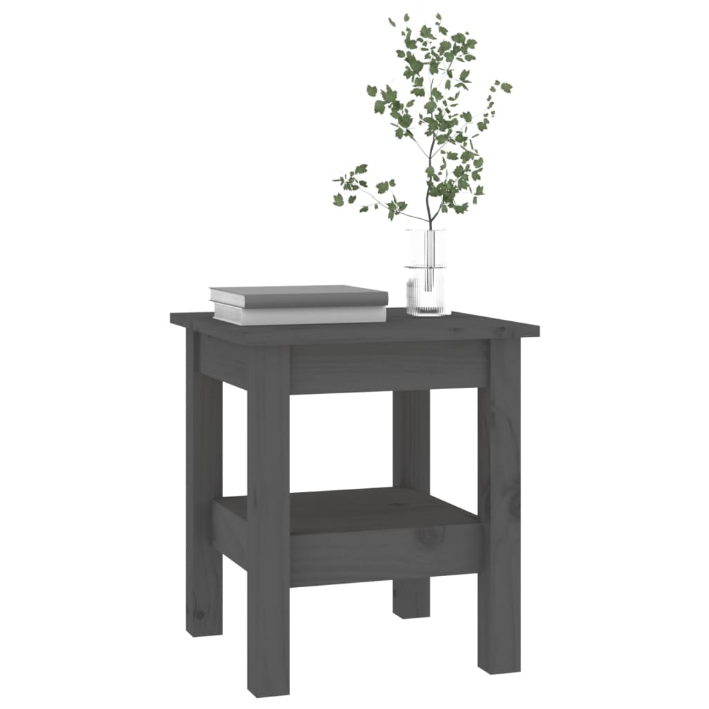 vidaXL Konferenční stolek šedý 35 x 35 x 40 cm masivní borové dřevo