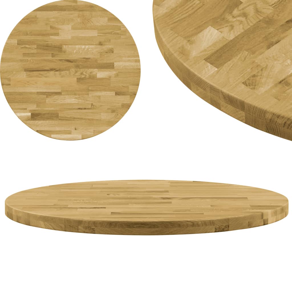 vidaXL Stolní deska z masivního dubového dřeva kulatá 44 mm 700 mm