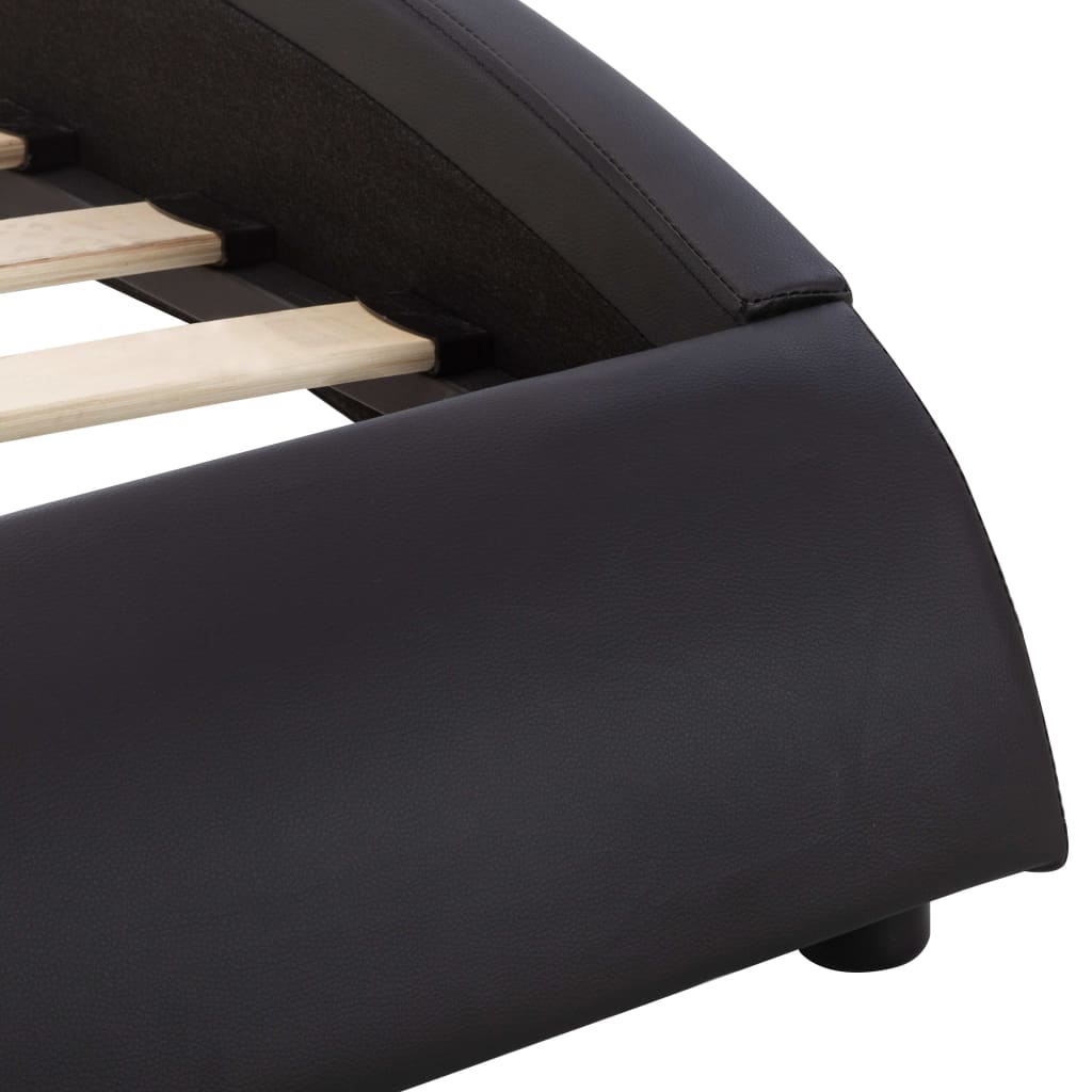 vidaXL Rám postele s LED světlem černý umělá kůže 100 x 200 cm