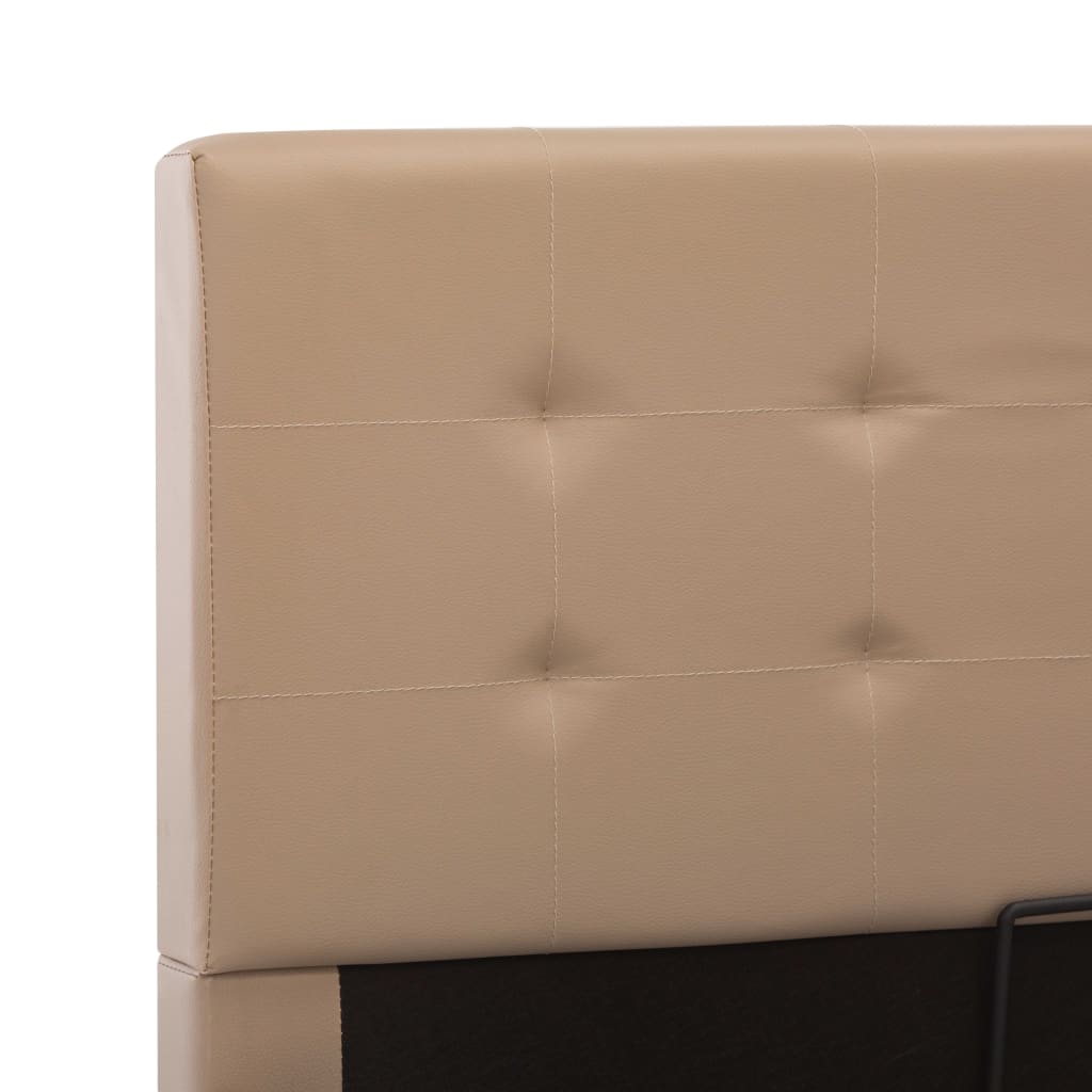 vidaXL Rám postele s úložným prostorem cappuccino umělá kůže 160x200cm